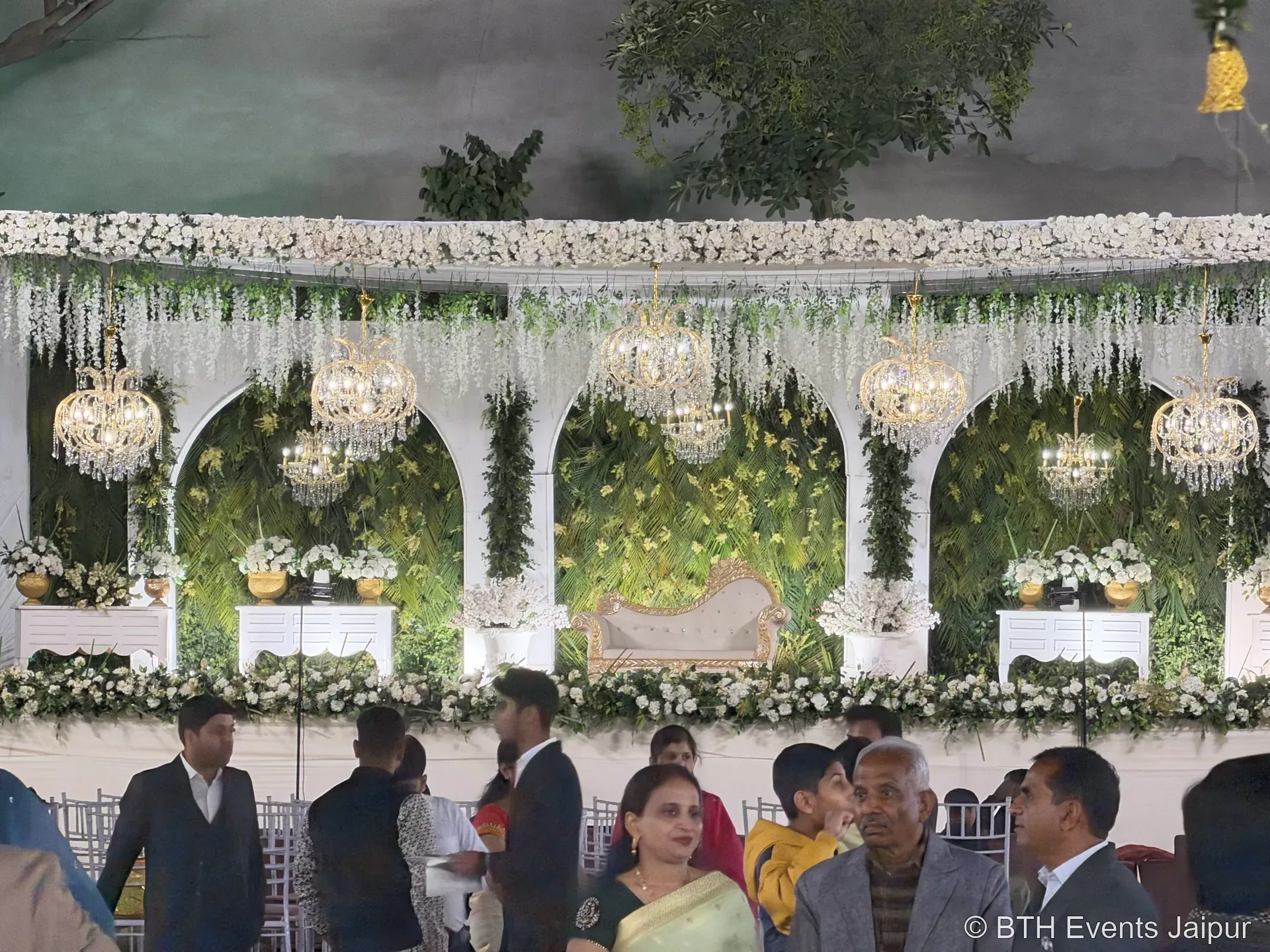 BTH Events green floral wedding stage